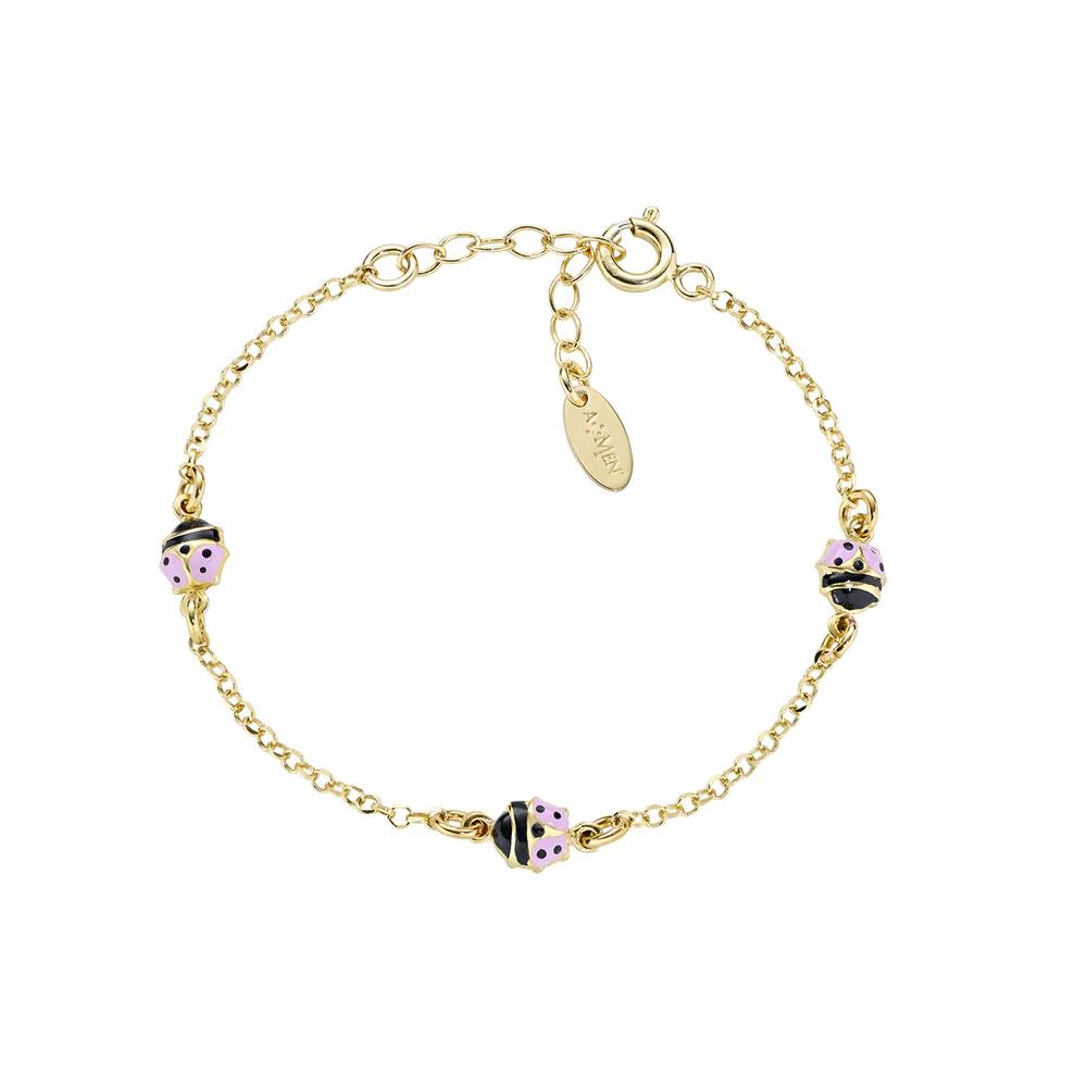 Bracciale Amen Bambina Coccinelle Rosa Dorato