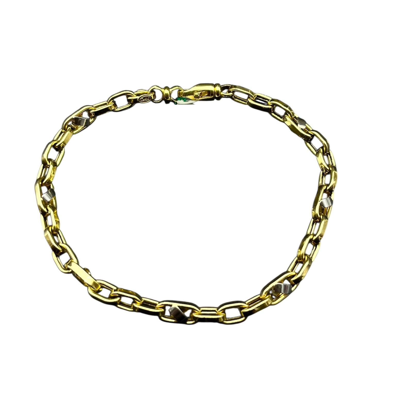 Bracciale Oro 18 kt Uomo Maglia tubolare vuota dorata