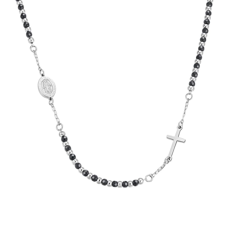 Collana Luca Barra Rosario uomo girocollo ematite