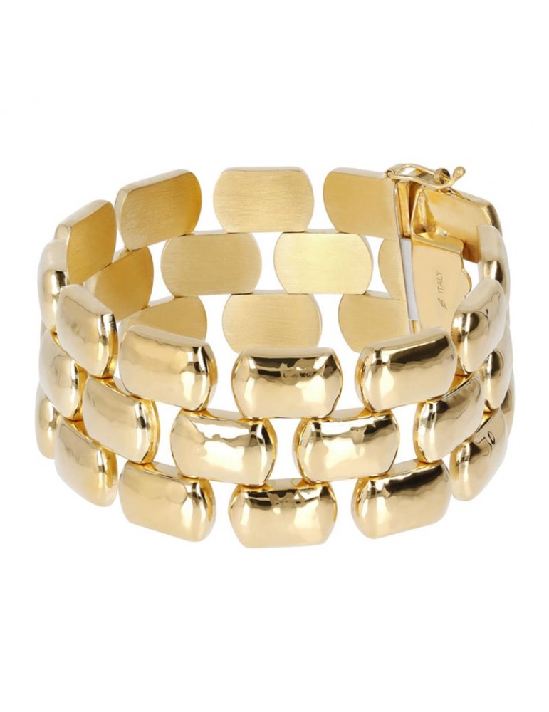 Bracciale Etrusca Gioielli Gold con 3 File di Maglia Pantera