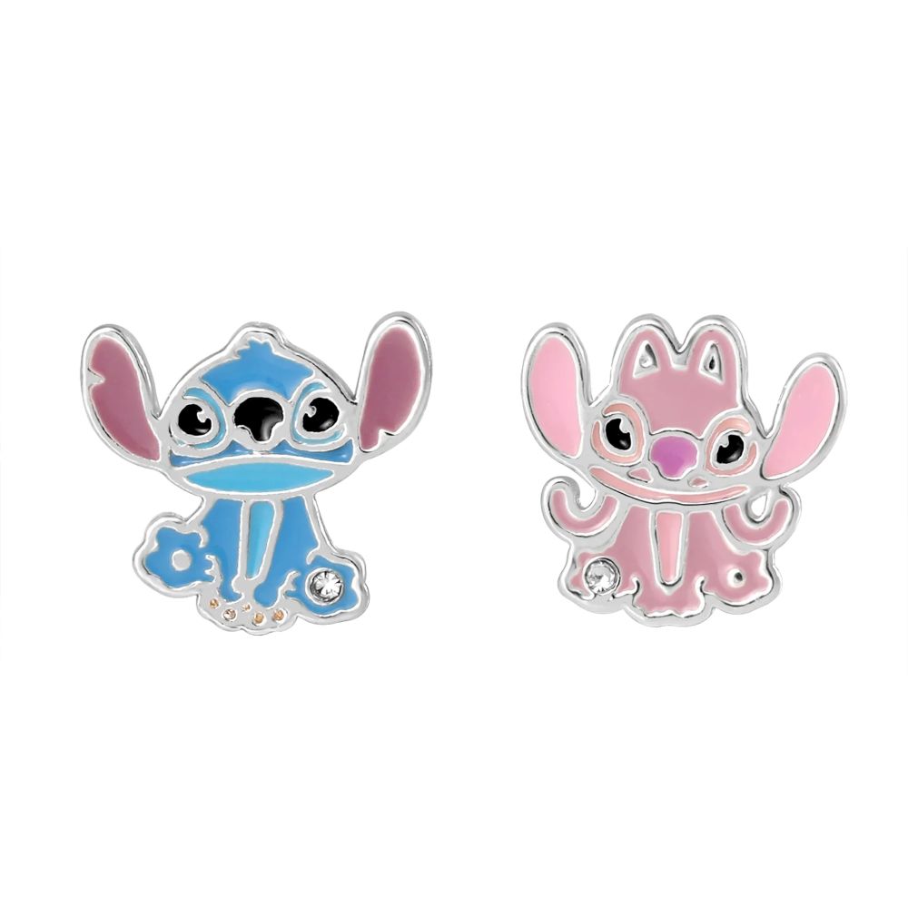 Orecchini Disney Stitch e Angel a bottone