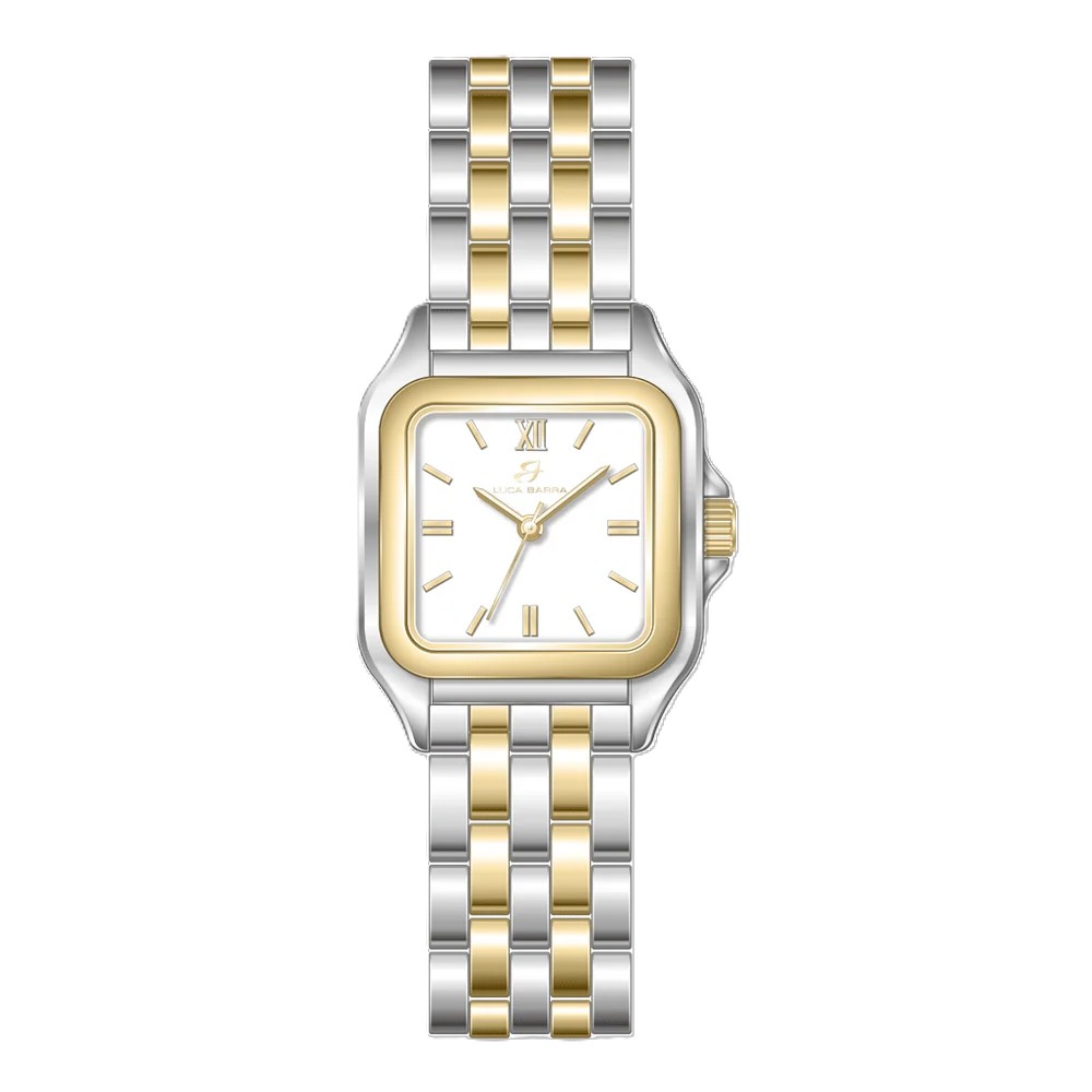 Orologio Luca Barra acciaio e ip gold quadrante bianco 27,5mm