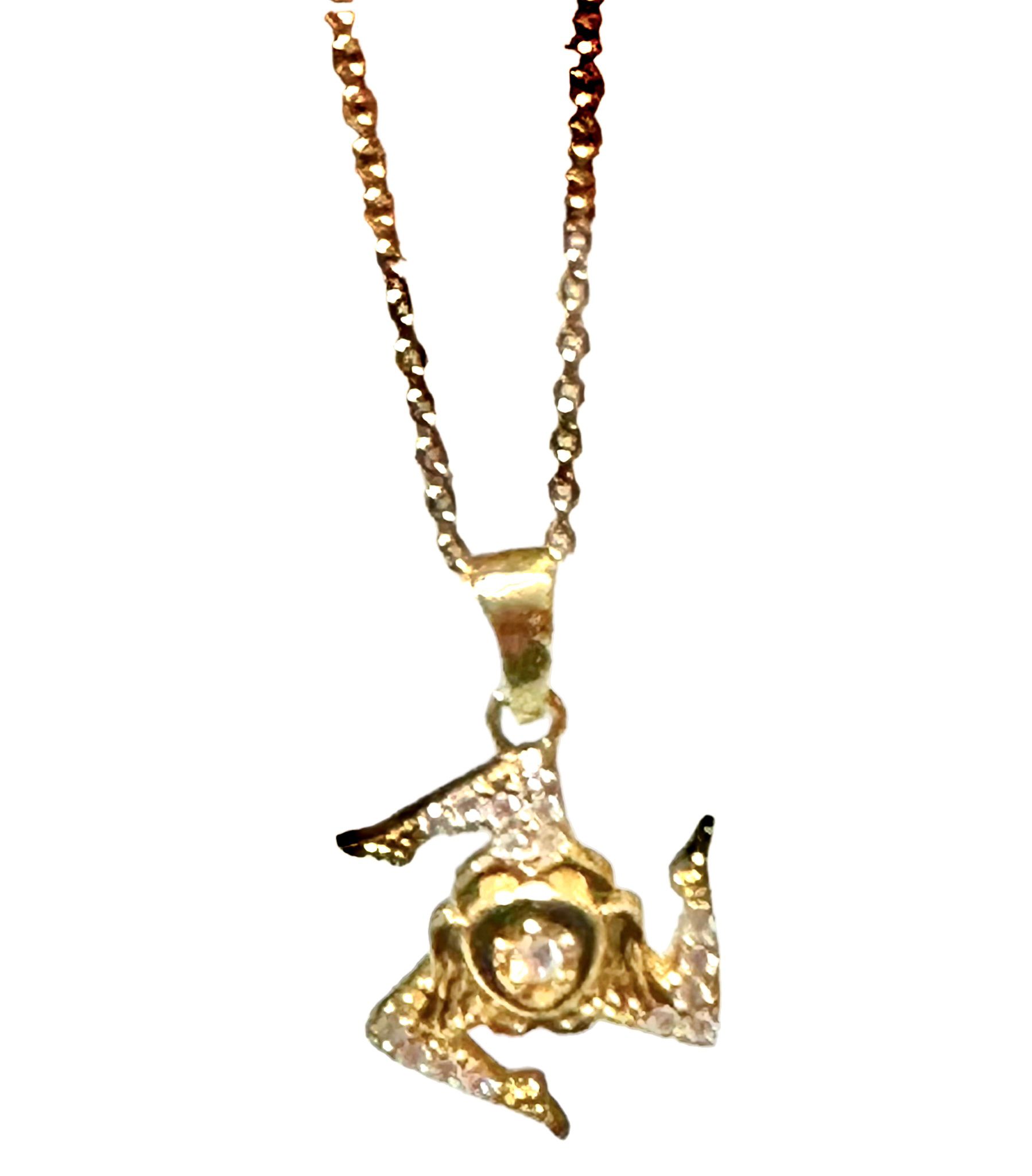 Collana Gioielli di Sicilia Trinacria con zirconi