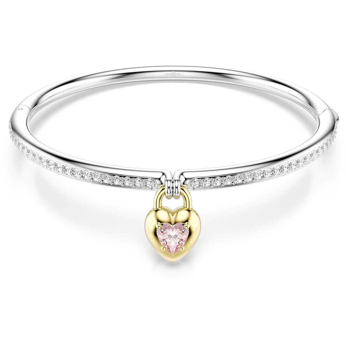 Bracciale Swarovski rigido Idyllia Cuore, Rosa, Mix di finiture