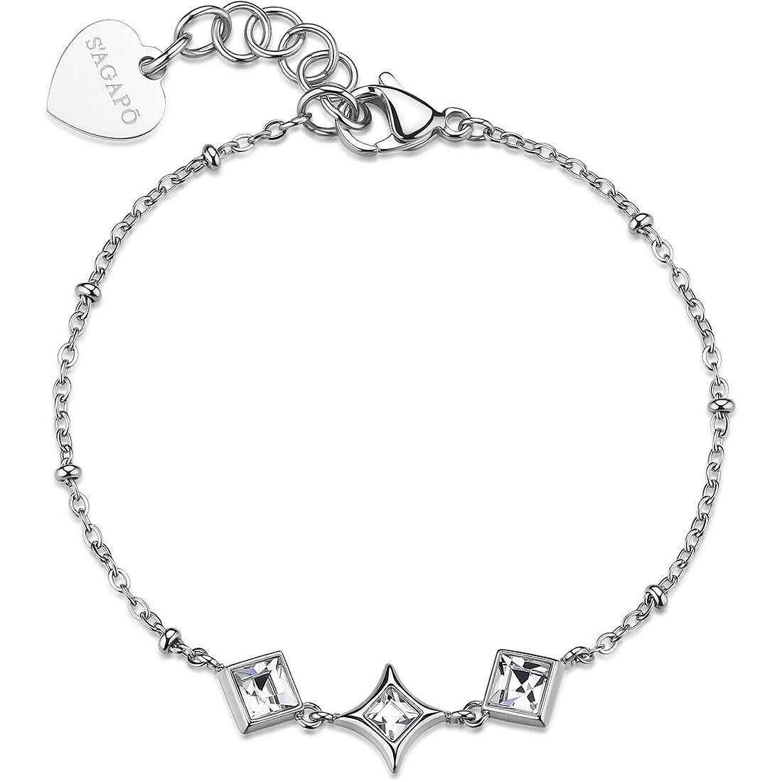 Bracciale S'Agapo' Luce 3 cristalli centrale