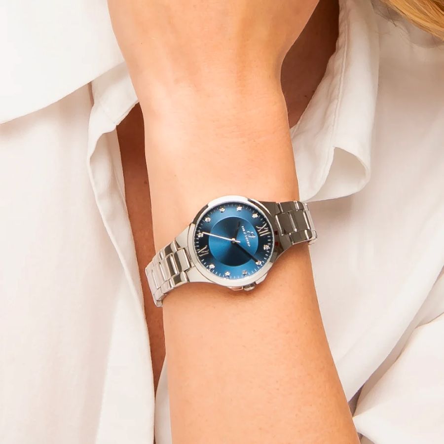 Orologio Luca Barra acciaio quadrante blu 34mm