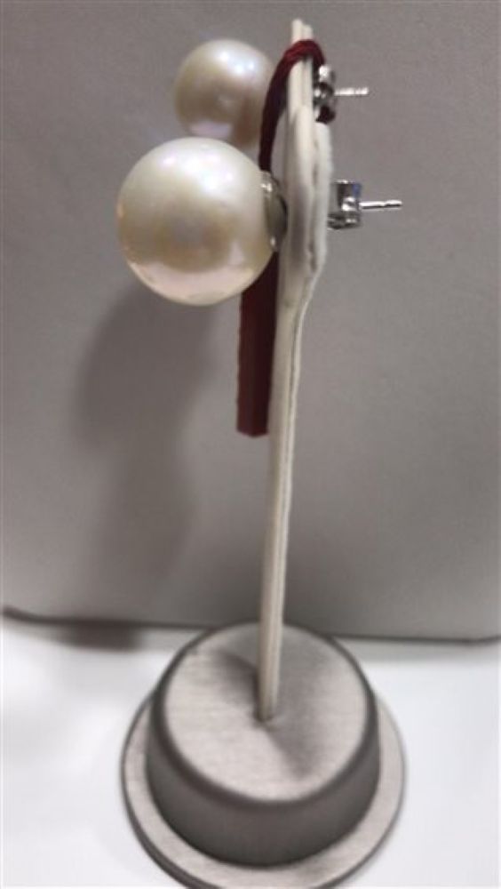 Orecchini Rajola Perle di fiume bianche mm 12