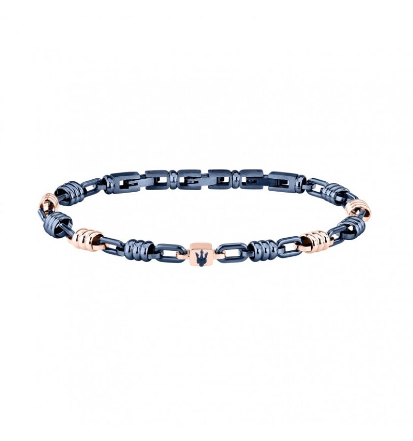 Bracciale Maserati Acciaio e Ceramica Blu