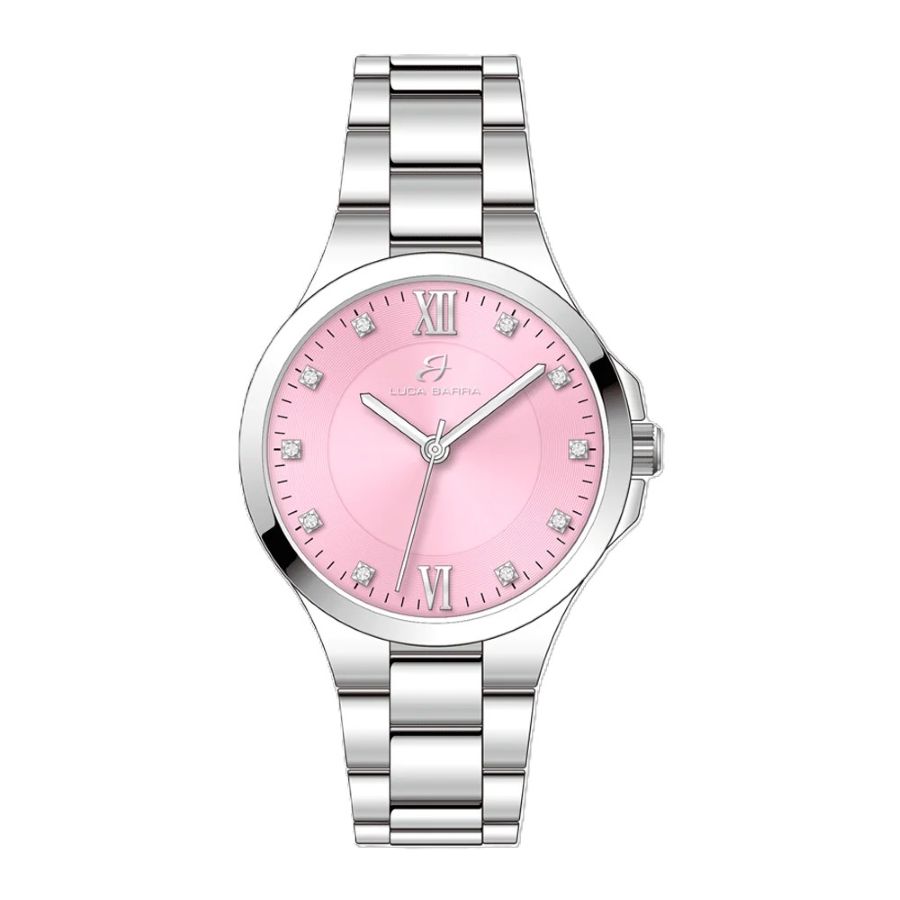 Orologio Luca Barra acciaio quadrante rosa 34mm