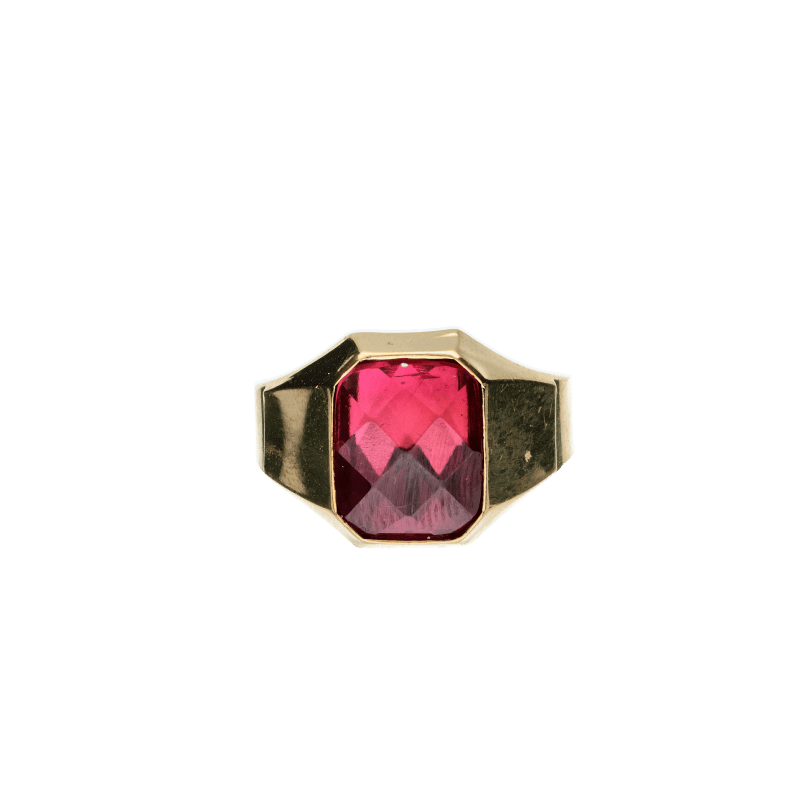 Anello Oro 18 kt Uomo Chevalier Zirkone Rosso