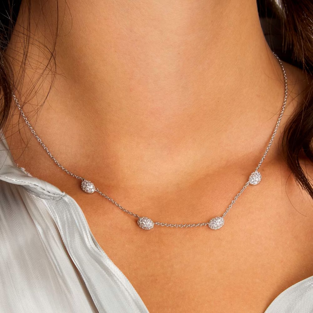 Collana Morellato 4 Pave Argento Bianca