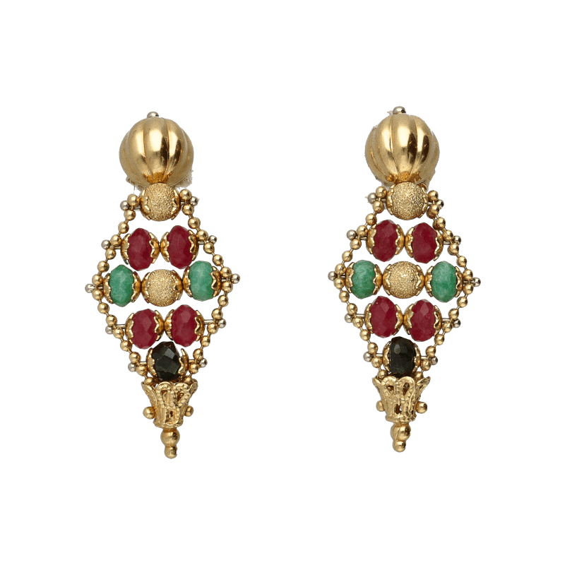 Orecchini Oro 18 kt Donna Pendenti con pietre colorate