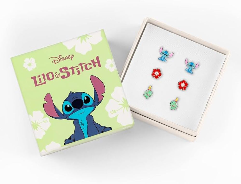 Orecchini Disney Stitch Set fiore Stitch e Angel