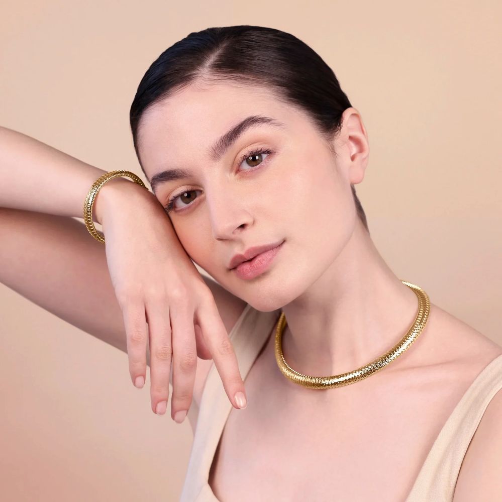 Collana Etrusca Gioielli Girocollo Tubogas Diamantata