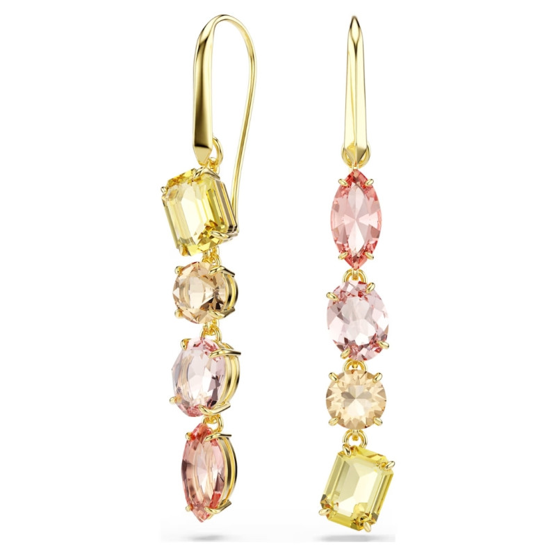 Orecchini Swarovski Gema Design asimmetrico Rosa Placcato color oro