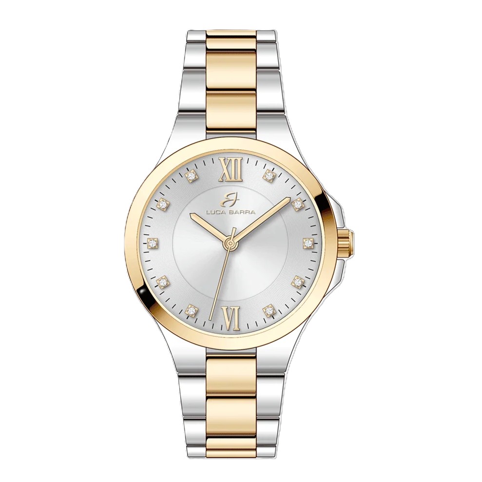 Orologio Luca Barra acciaio e ip gold quadrante silver 34mm