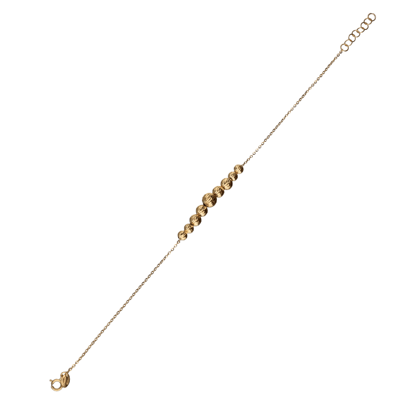 Bracciale Oro 18 kt Donna a sfere gialle crescenti diamantate