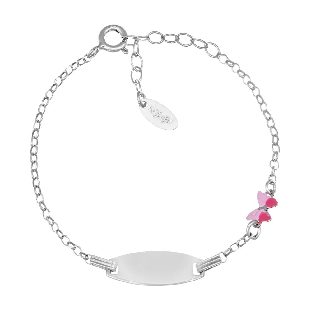 Bracciale Amen Personalizzabile con Farfalla Rosa e Fucsia