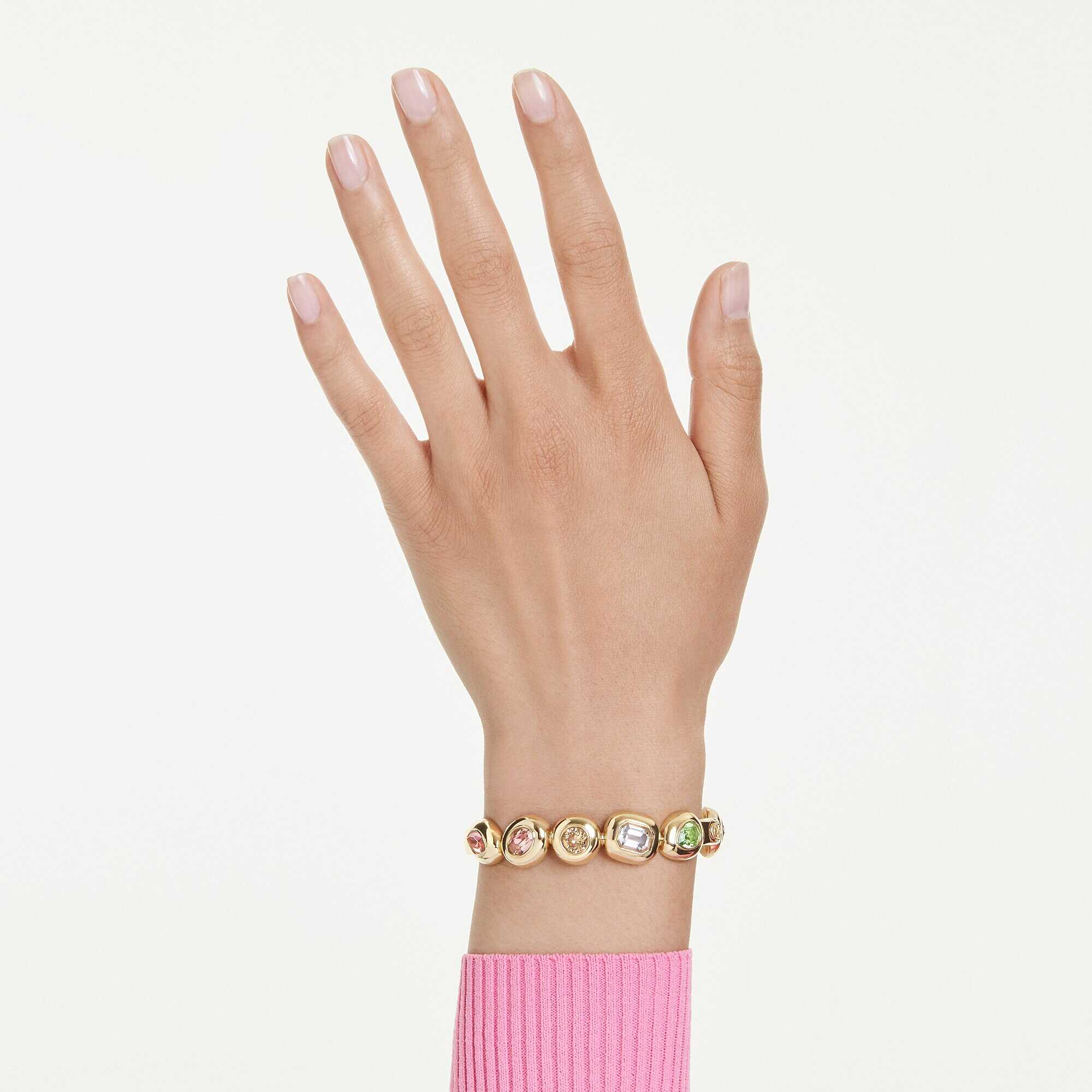 Bracciale Swarovski Gema Rigido Multicolor placcato color oro M