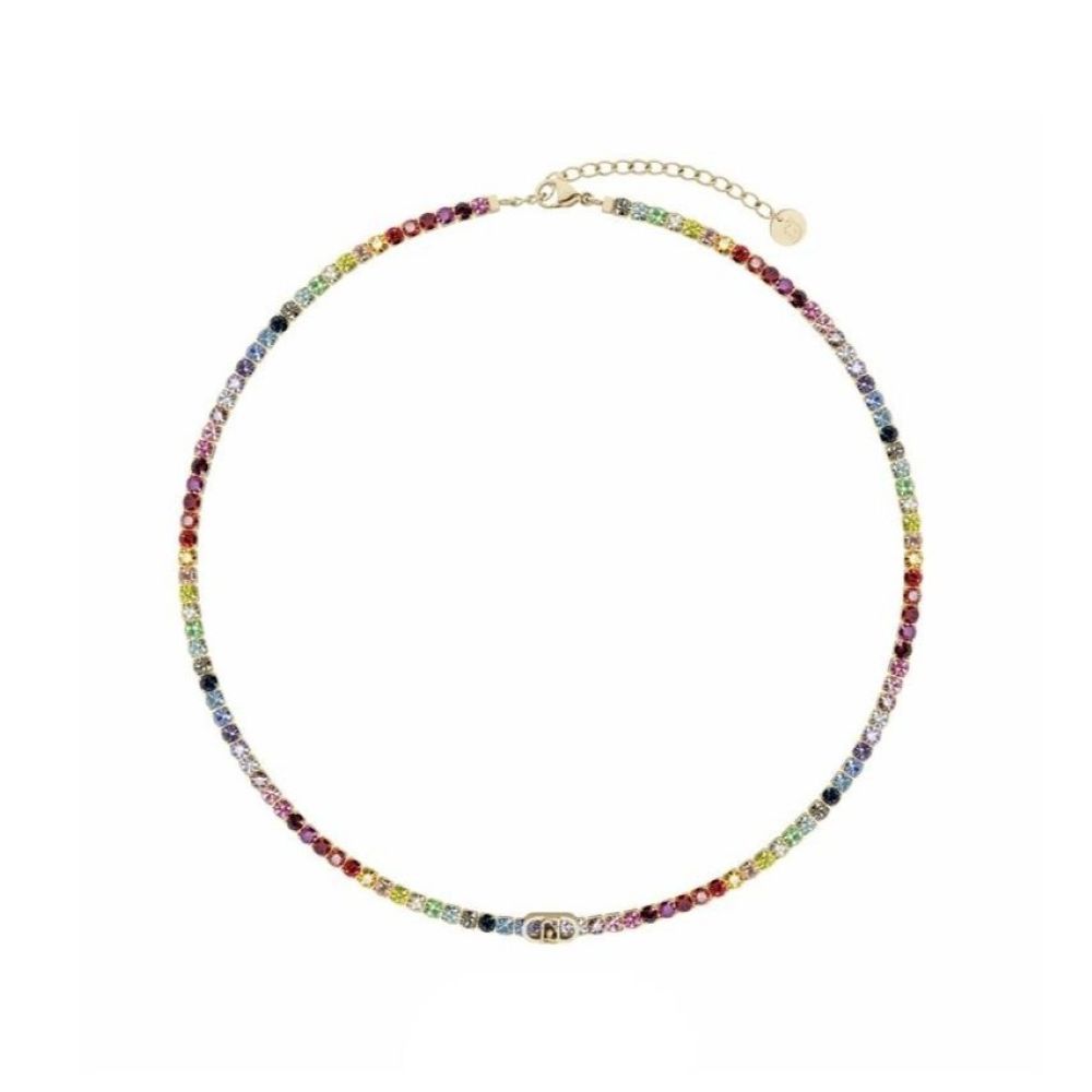 Collana Liu Jo Essential Tennis Dorata Cristalli Multicolor