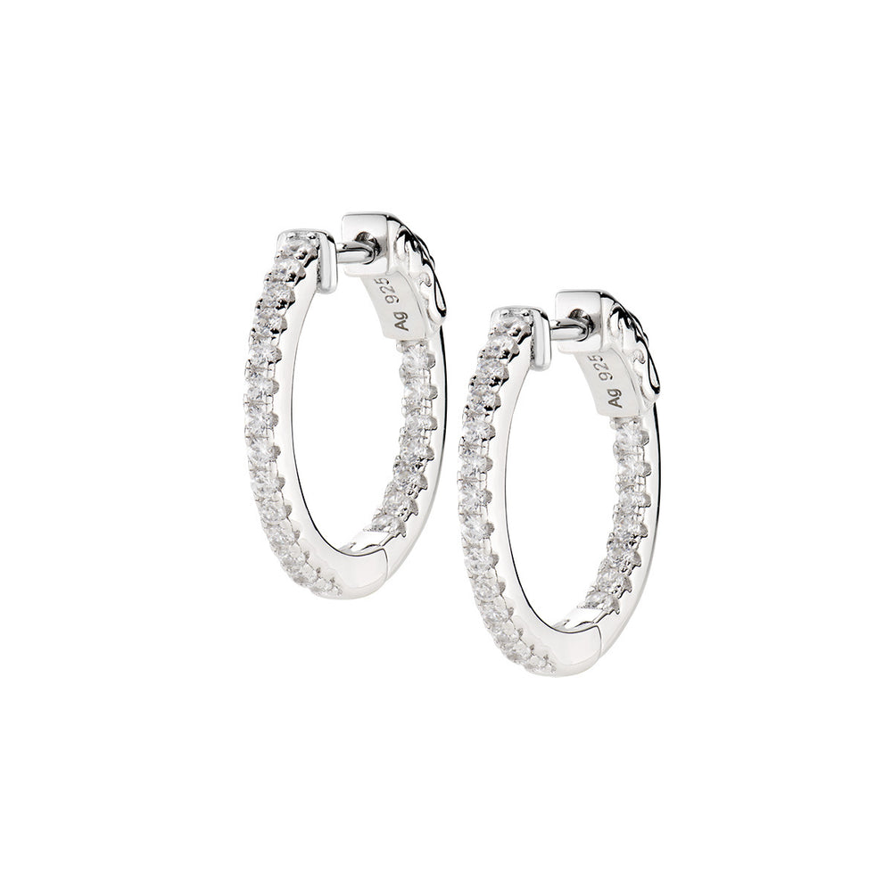 Orecchini Amen Cerchio Pavé di Zirconi 1,5 mm