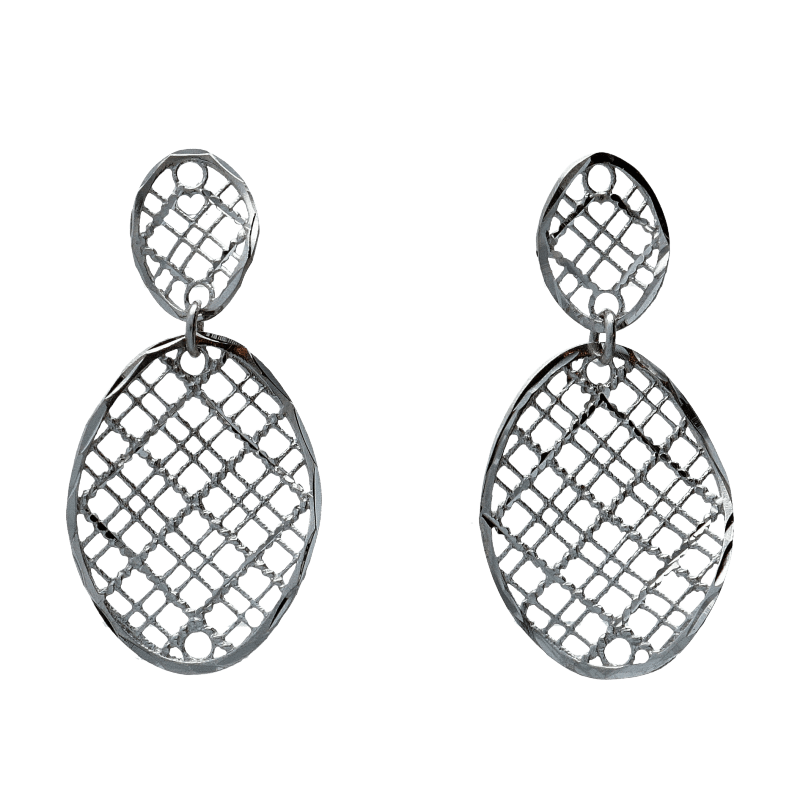 Orecchini Oro 18 kt Pendenti con lavorazione martellata