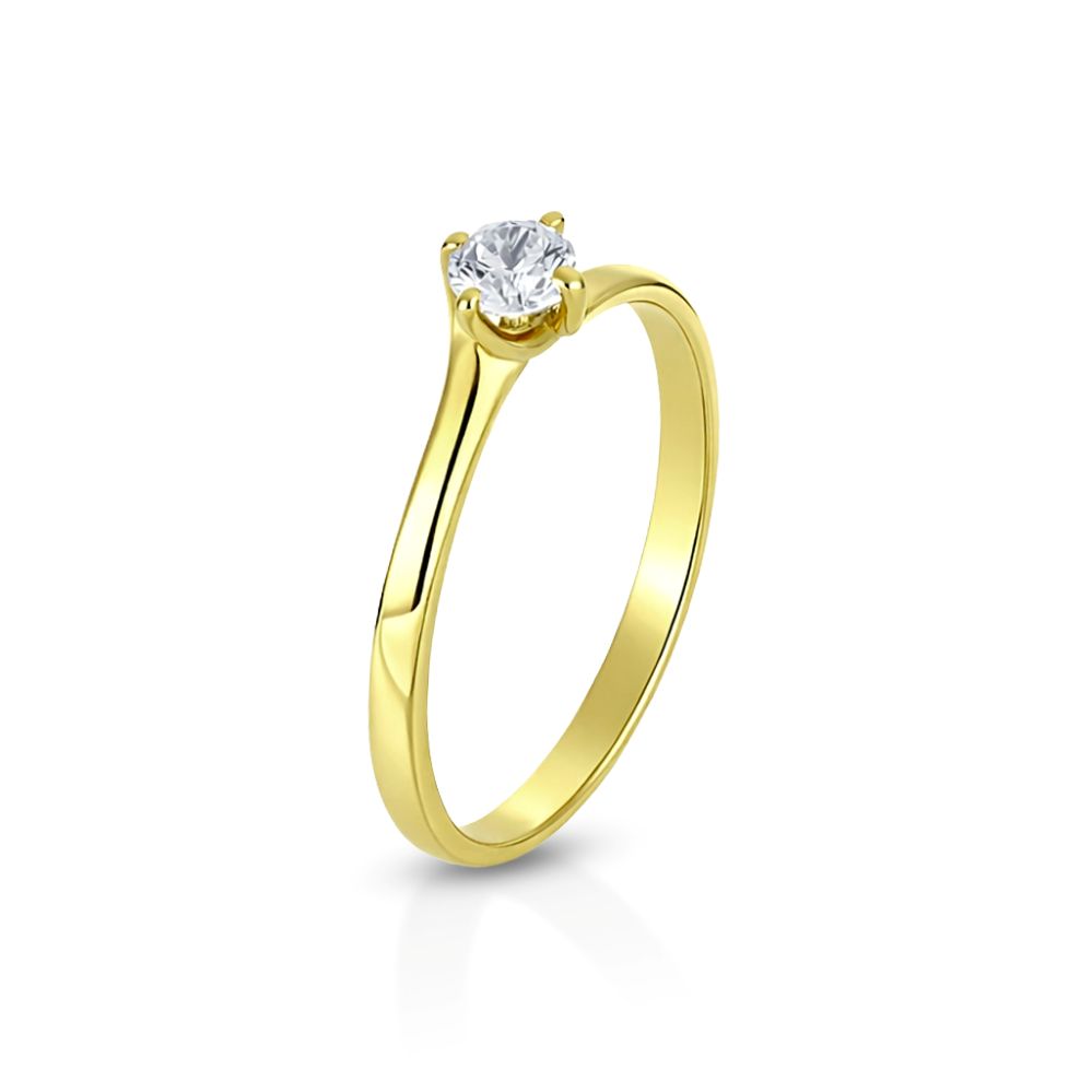 Anello I Gold solitario oro giallo 9kt