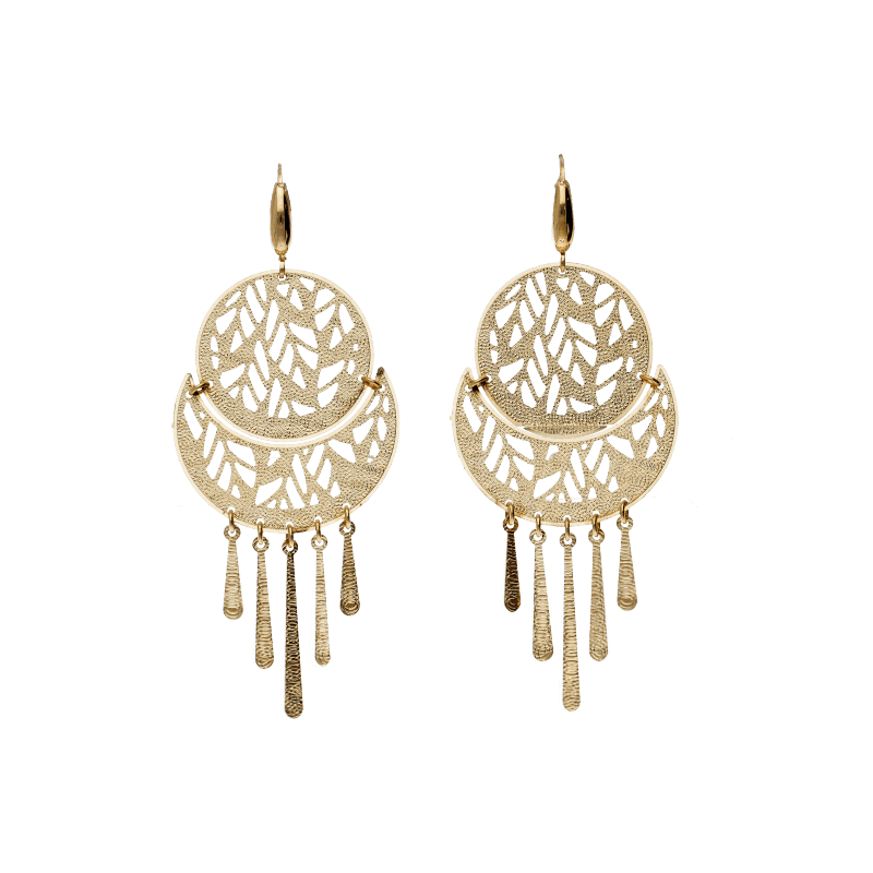 Orecchini Oro 18 kt Pendenti con lavorazione martellata