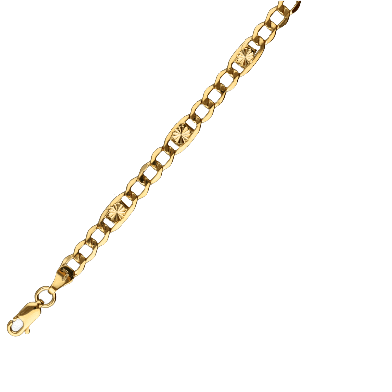 Bracciale Oro 18 kt Uomo Maglia piatta