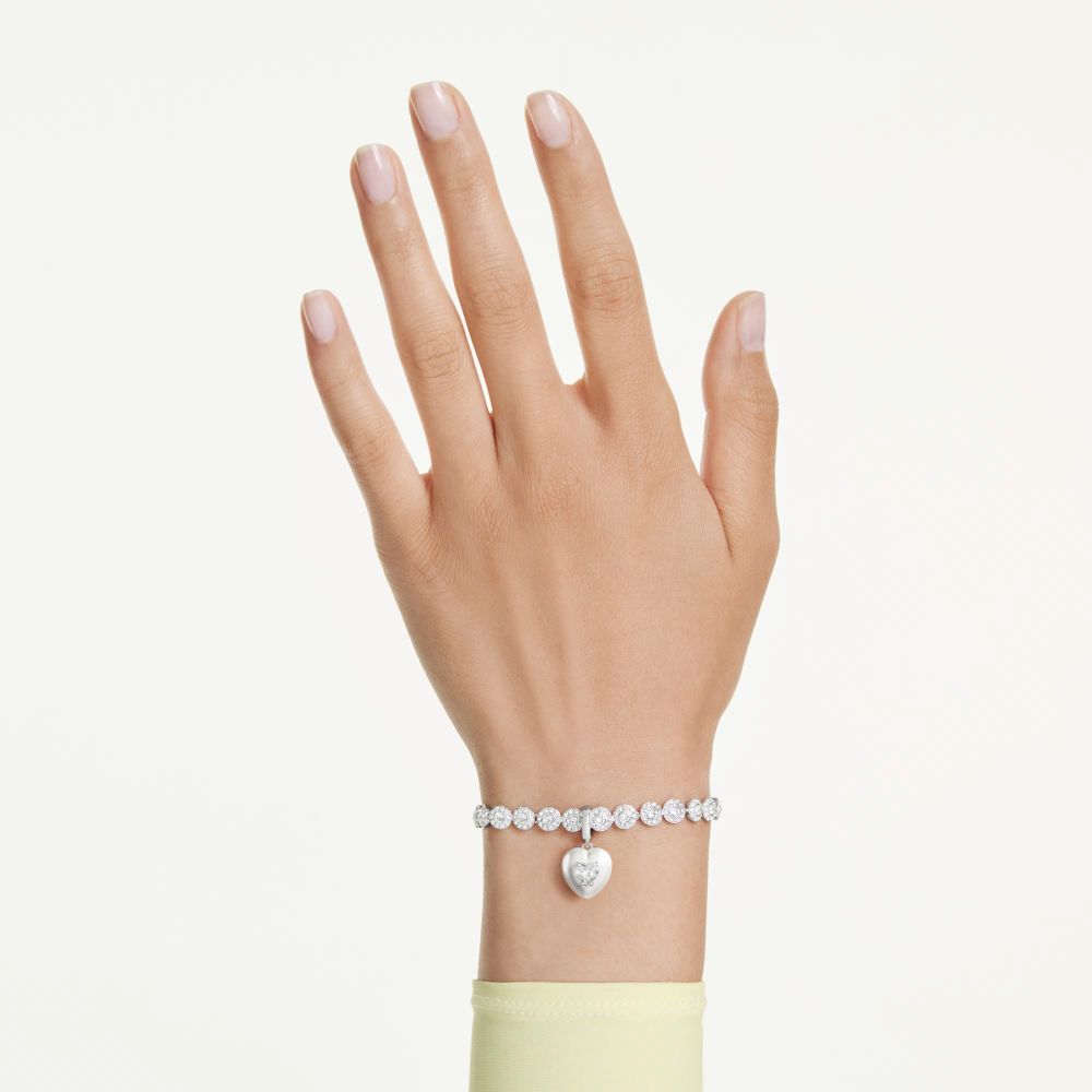 Charm Swarovski Idyllia Rivestimento color perla Cuore Placcato rodio