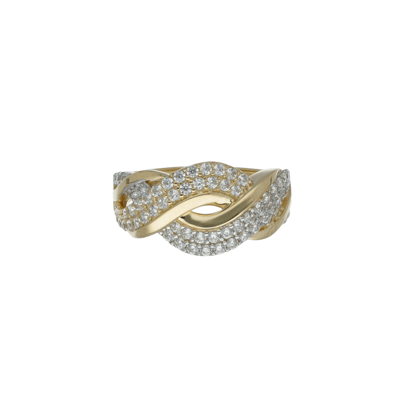 Anello Oro 18 kt Donna giallo con zirconi a fascia