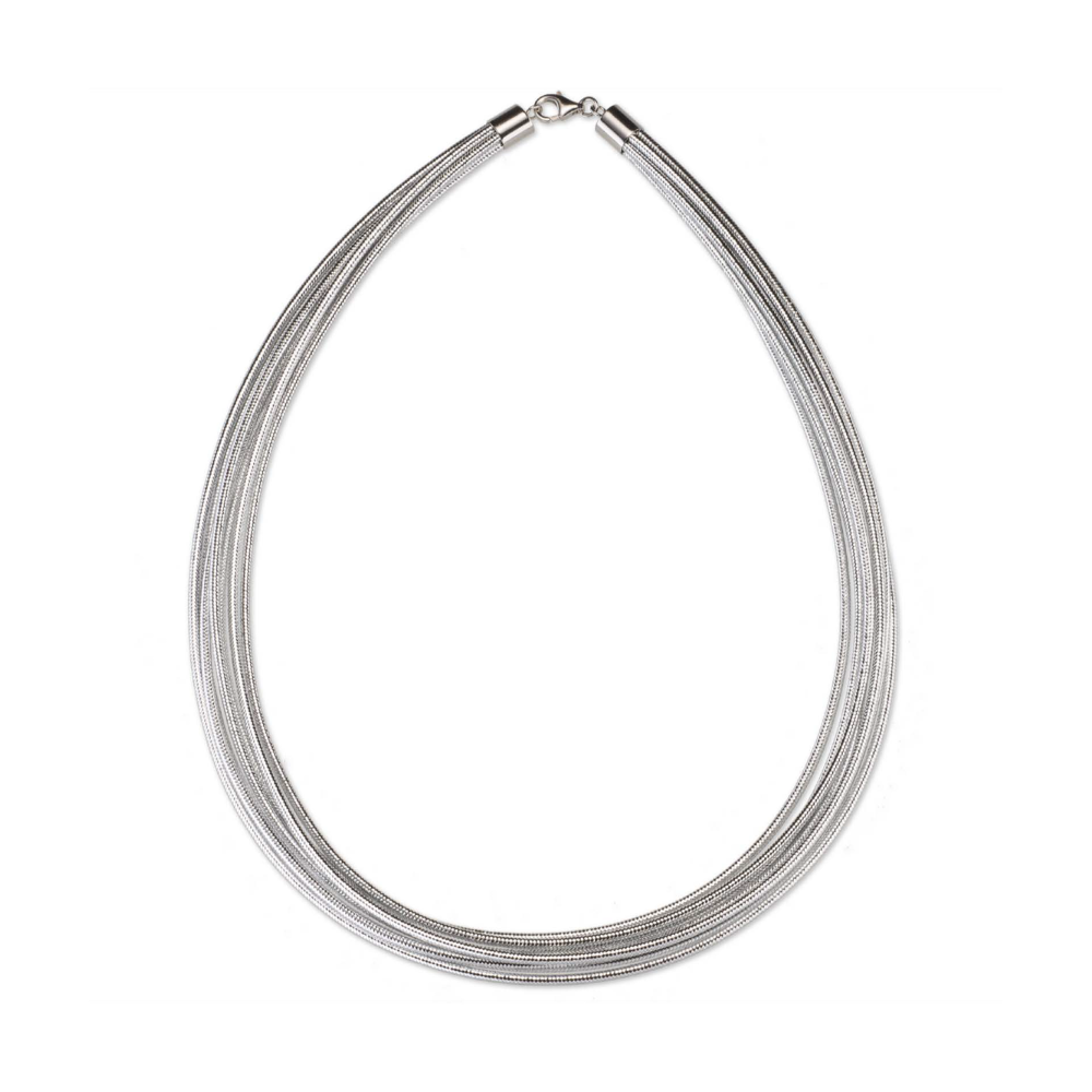 Collana Sovrani Bronce multifilo lurex finitura argentata