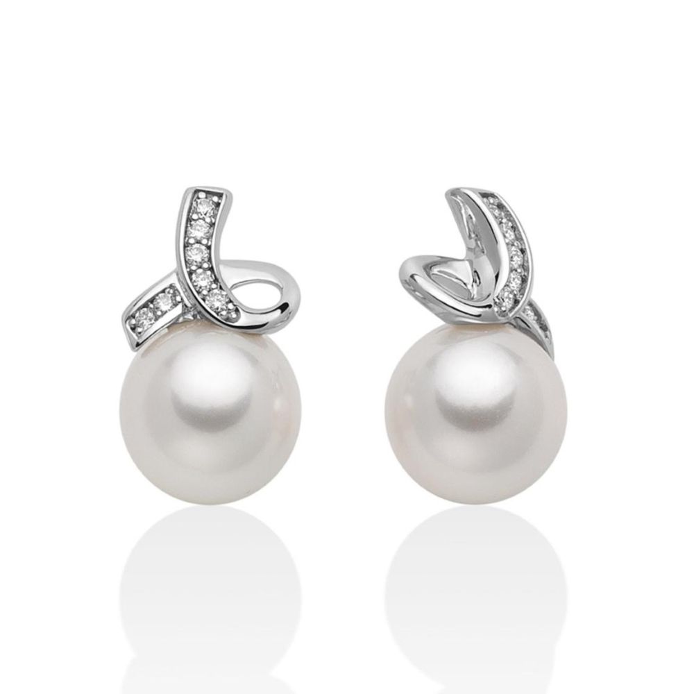 Orecchini Miluna perle e diamanti
