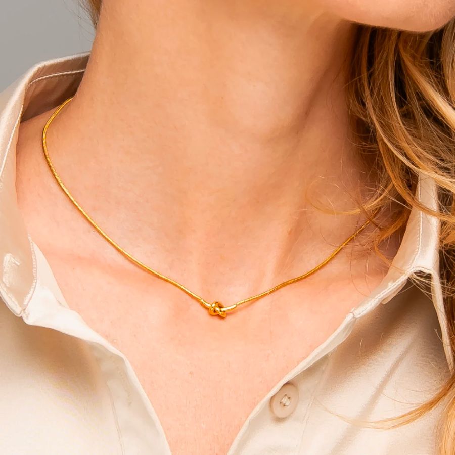 Collana Luca Barra acciaio ip gold con nodo