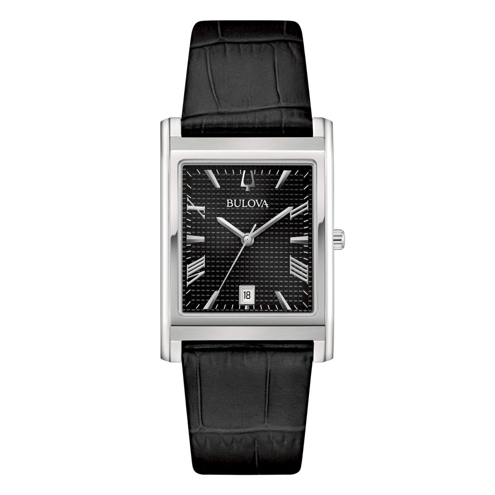 Orologio Bulova Classic Rectangle pelle nera 29mm