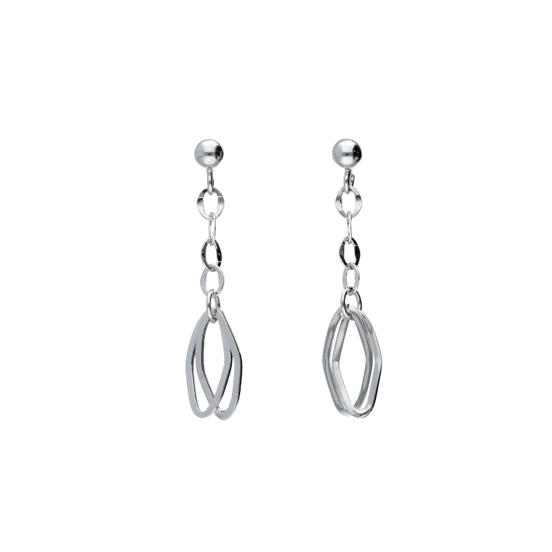 Orecchini Oro 18 kt Pendenti bianchi