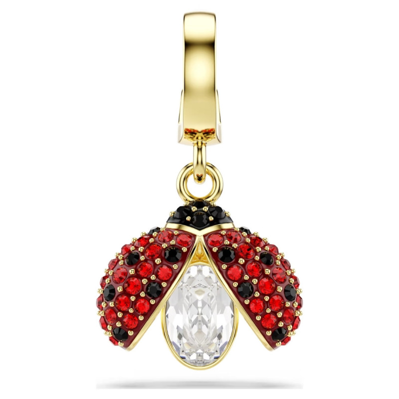 Charm Swarovski Idyllia Coccinella Rossa, Placcato color oro