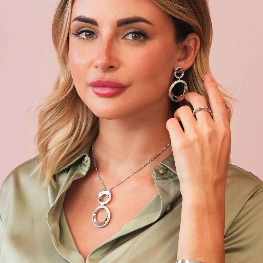 Collana Boccadamo Caleida cerchi e zirconi bianchi