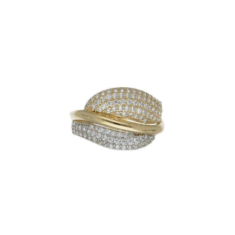 Anello Oro 18 kt Donna giallo con zirconi a fascia