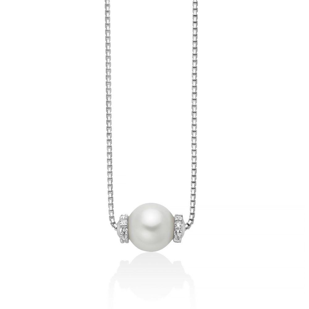 Collana Miluna Eva con perla Oriente passante in argento