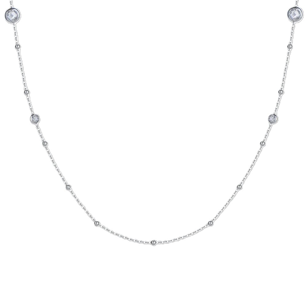 Collana Luca Barra acciaio zirconi bianchi