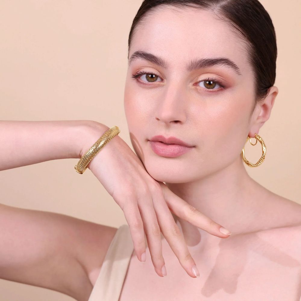 Bracciale Etrusca Gioielli Tubogas con Superficie Lavorata