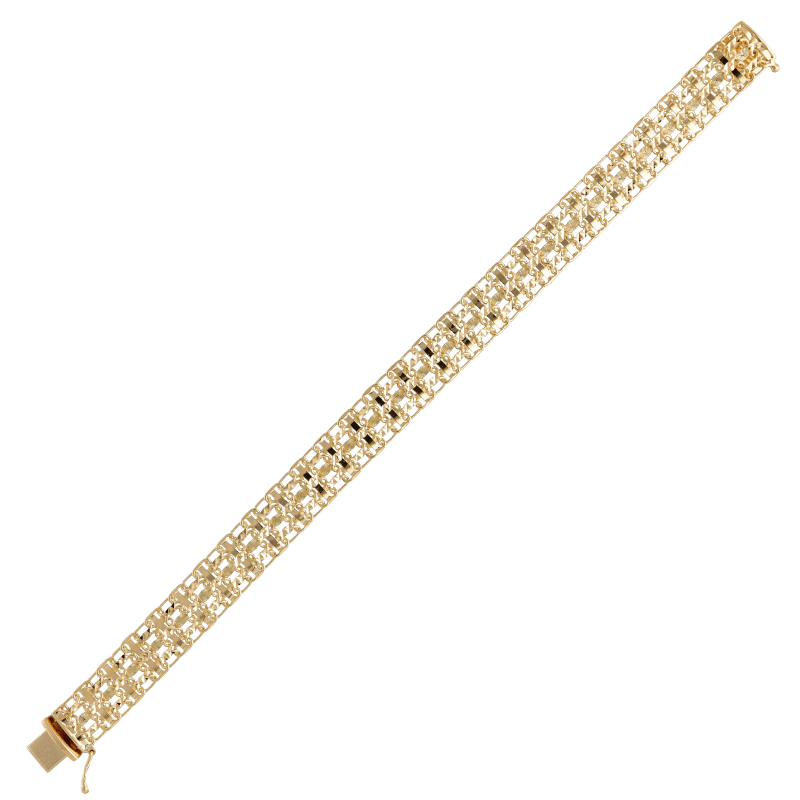 Bracciale Oro 18 kt Donna maglia corda fantasia