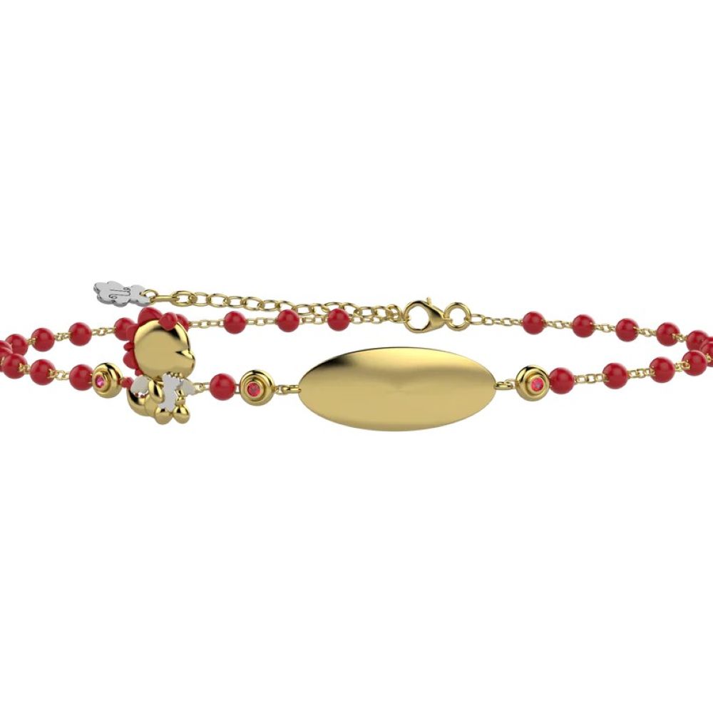 Bracciale Nanan incidibile Bimbi con Draghetto del Cuore Rosso