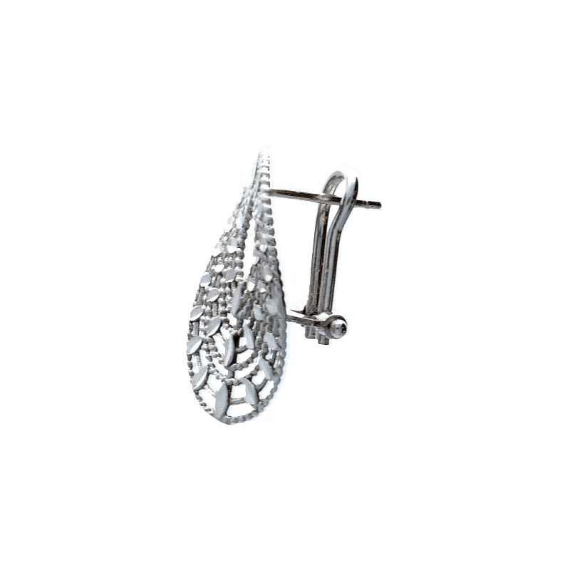 Orecchini Oro 18 kt bianchi con lavorazione