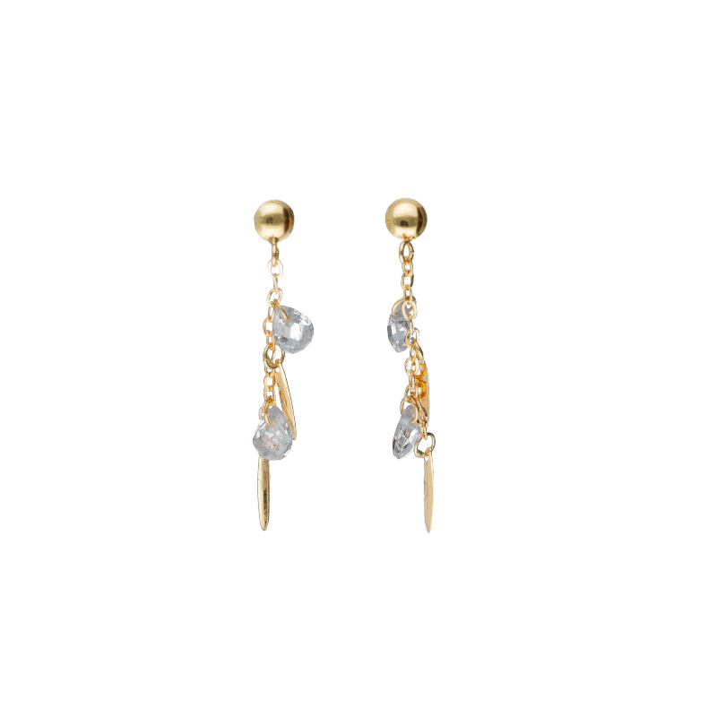 Orecchini Oro 18 kt pendenti con cristalli