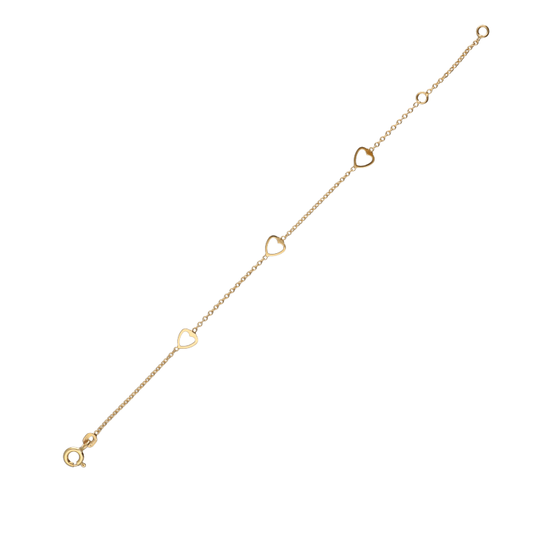 Bracciale Oro 18 kt Bimba cuori vuoti