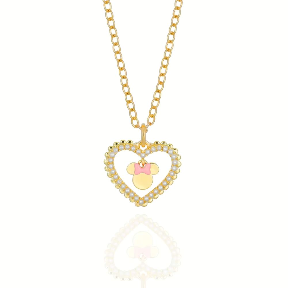 Collana Disney Minnie Mouse Dorata a Cuore