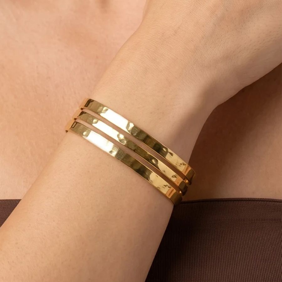 Bracciale Etrusca Gioielli Rigido Multifilo Placcato Oro 18Kt