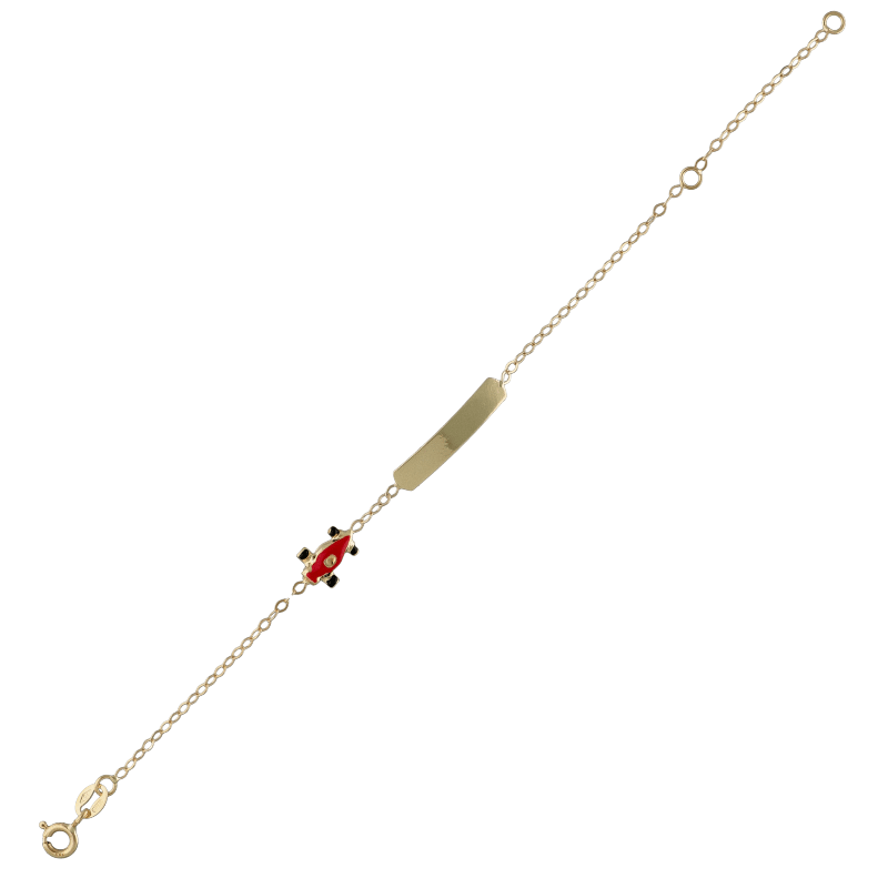 Bracciale Oro 18 kt Bimbo targhetta con macchinina